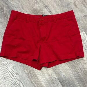 High-Waist Red Women's Shorts — Classic Tailored Fit